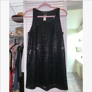Sequin Black Mini Dress